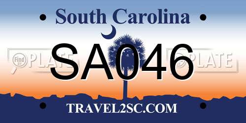 SA046 South Carolina License Plate