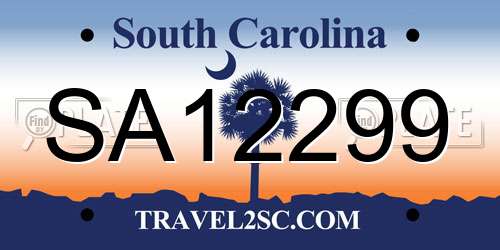 SA12299 South Carolina License Plate