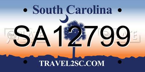 SA12799 South Carolina License Plate