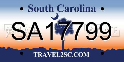 SA17799 South Carolina License Plate