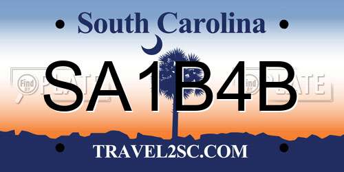 SA1B4B South Carolina License Plate