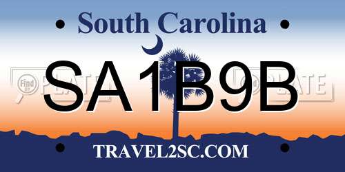 SA1B9B South Carolina License Plate