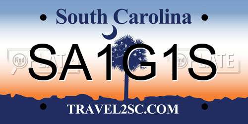 SA1G1S South Carolina License Plate