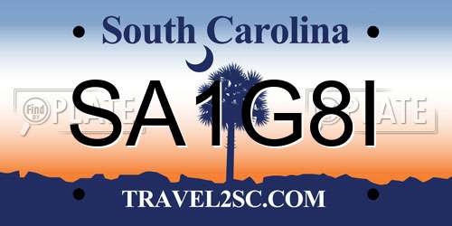 SA1G8I South Carolina License Plate