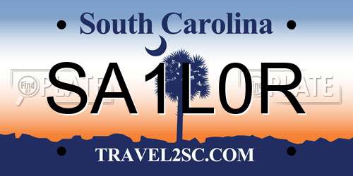 SA1L0R South Carolina License Plate