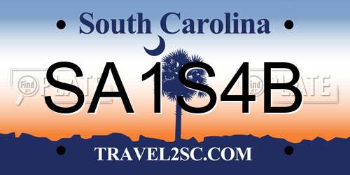SA1S4B South Carolina License Plate