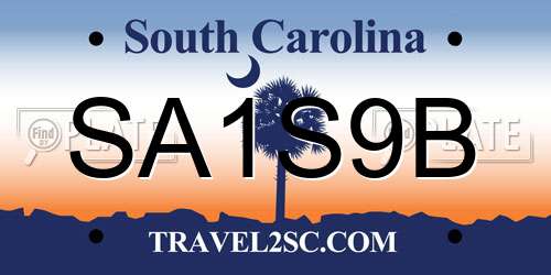 SA1S9B South Carolina License Plate