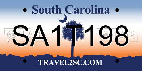 SA1T198 South Carolina License Plate
