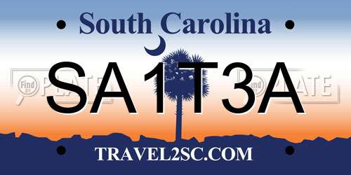 SA1T3A South Carolina License Plate
