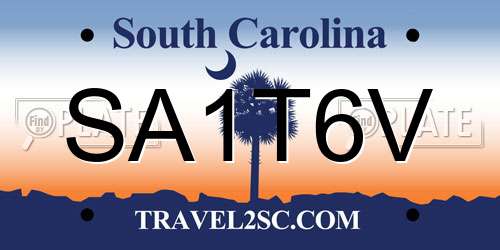 SA1T6V South Carolina License Plate