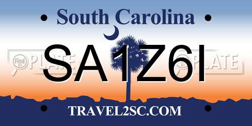 SA1Z6I South Carolina License Plate