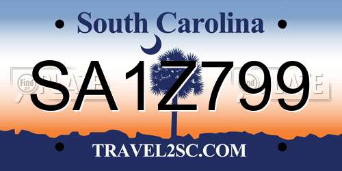 SA1Z799 South Carolina License Plate