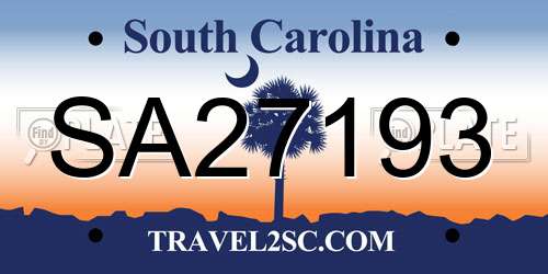 SA27193 South Carolina License Plate