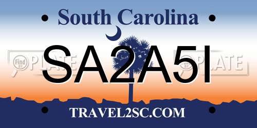 SA2A5I South Carolina License Plate