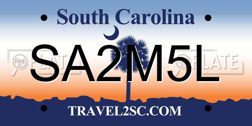 SA2M5L South Carolina License Plate