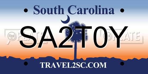 SA2T0Y South Carolina License Plate