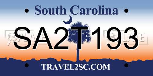 SA2T193 South Carolina License Plate