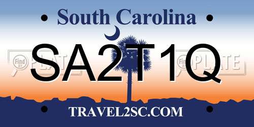 SA2T1Q South Carolina License Plate
