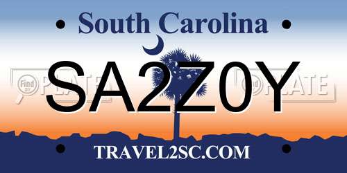 SA2Z0Y South Carolina License Plate