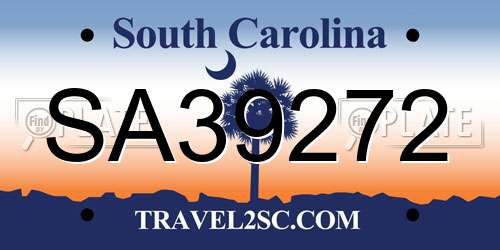 SA39272 South Carolina License Plate