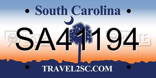 SA41194 South Carolina License Plate