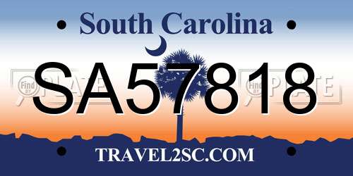 SA57818 South Carolina License Plate