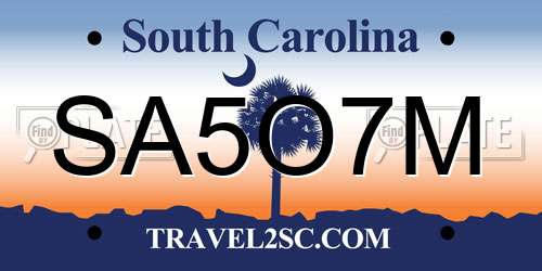 SA5O7M South Carolina License Plate