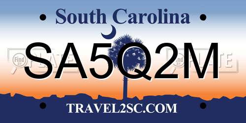 SA5Q2M South Carolina License Plate
