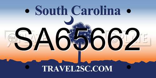 SA65662 South Carolina License Plate