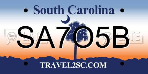 SA7O5B South Carolina License Plate