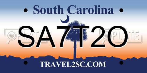 SA7T2O South Carolina License Plate
