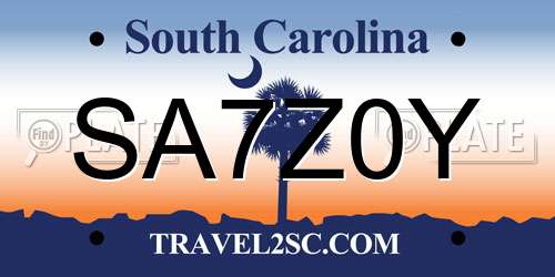 SA7Z0Y South Carolina License Plate