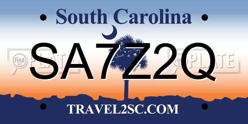 SA7Z2Q South Carolina License Plate