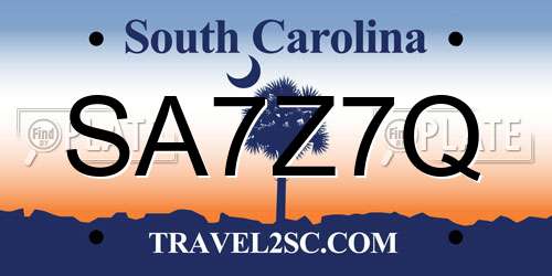 SA7Z7Q South Carolina License Plate