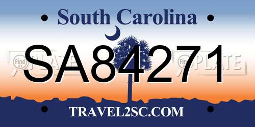 SA84271 South Carolina License Plate