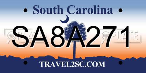 SA8A271 South Carolina License Plate
