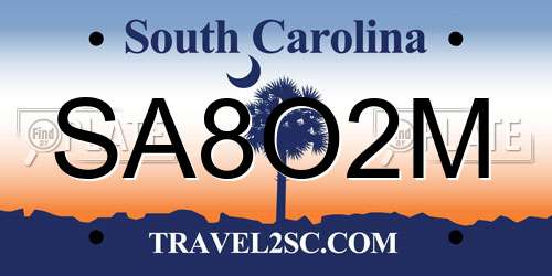 SA8O2M South Carolina License Plate