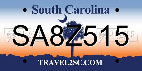 SA8Z515 South Carolina License Plate