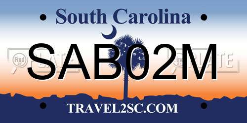SAB02M South Carolina License Plate