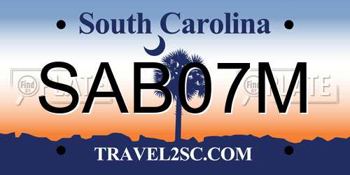 SAB07M South Carolina License Plate