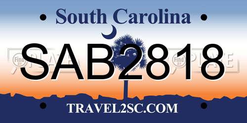 SAB2818 South Carolina License Plate