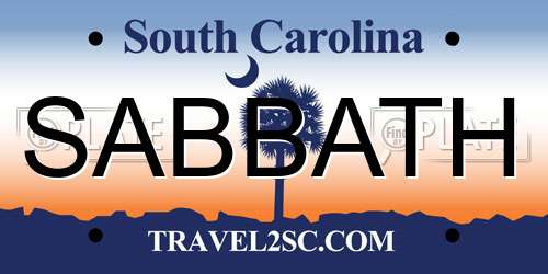 SABBATH South Carolina License Plate