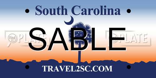 SABLE South Carolina License Plate