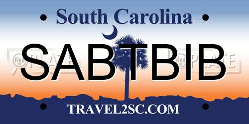 SABTBIB South Carolina License Plate
