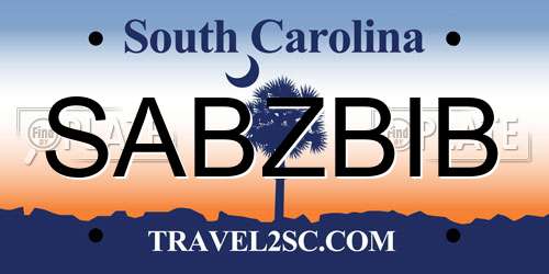 SABZBIB South Carolina License Plate