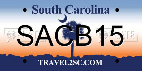 SACB15 South Carolina License Plate