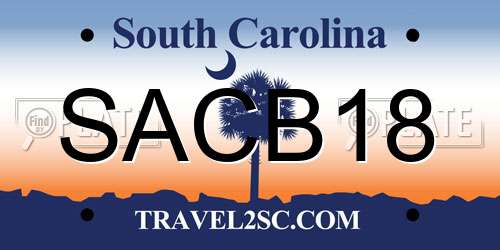 SACB18 South Carolina License Plate