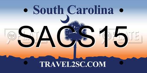 SACS15 South Carolina License Plate