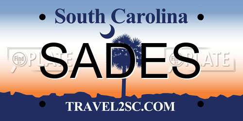 SADES South Carolina License Plate