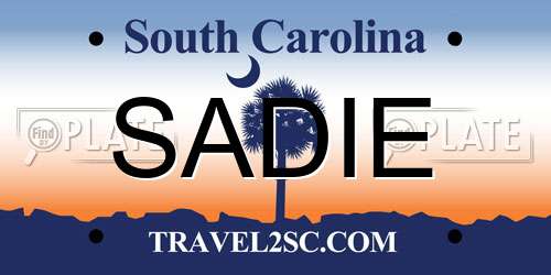 SADIE South Carolina License Plate